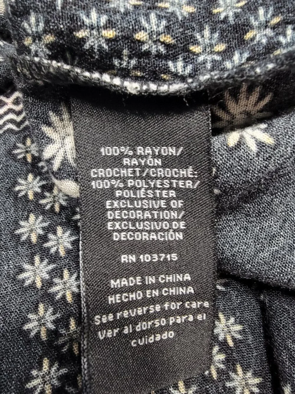 Zac & Rachel Size XL Black & White Bohemian Style / Peasant Blouse - Picture 15 of 16